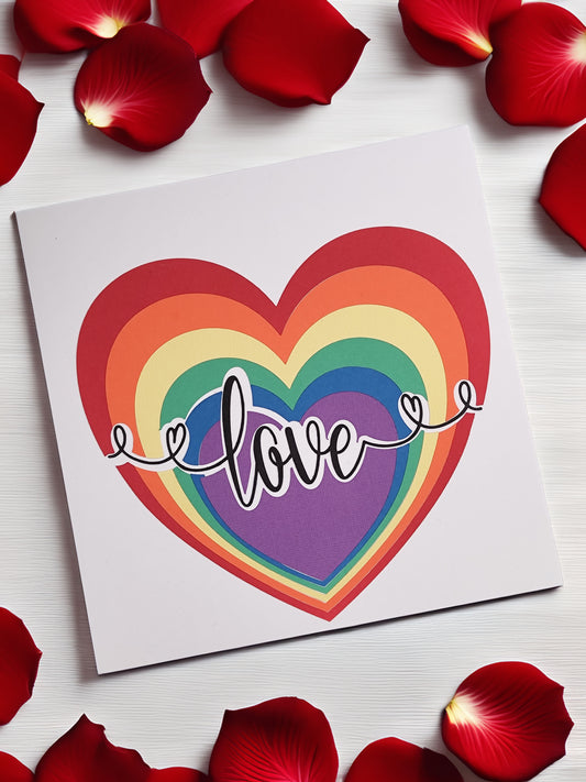 Rainbow Heart Card - Colourful and Heartfelt Greeting