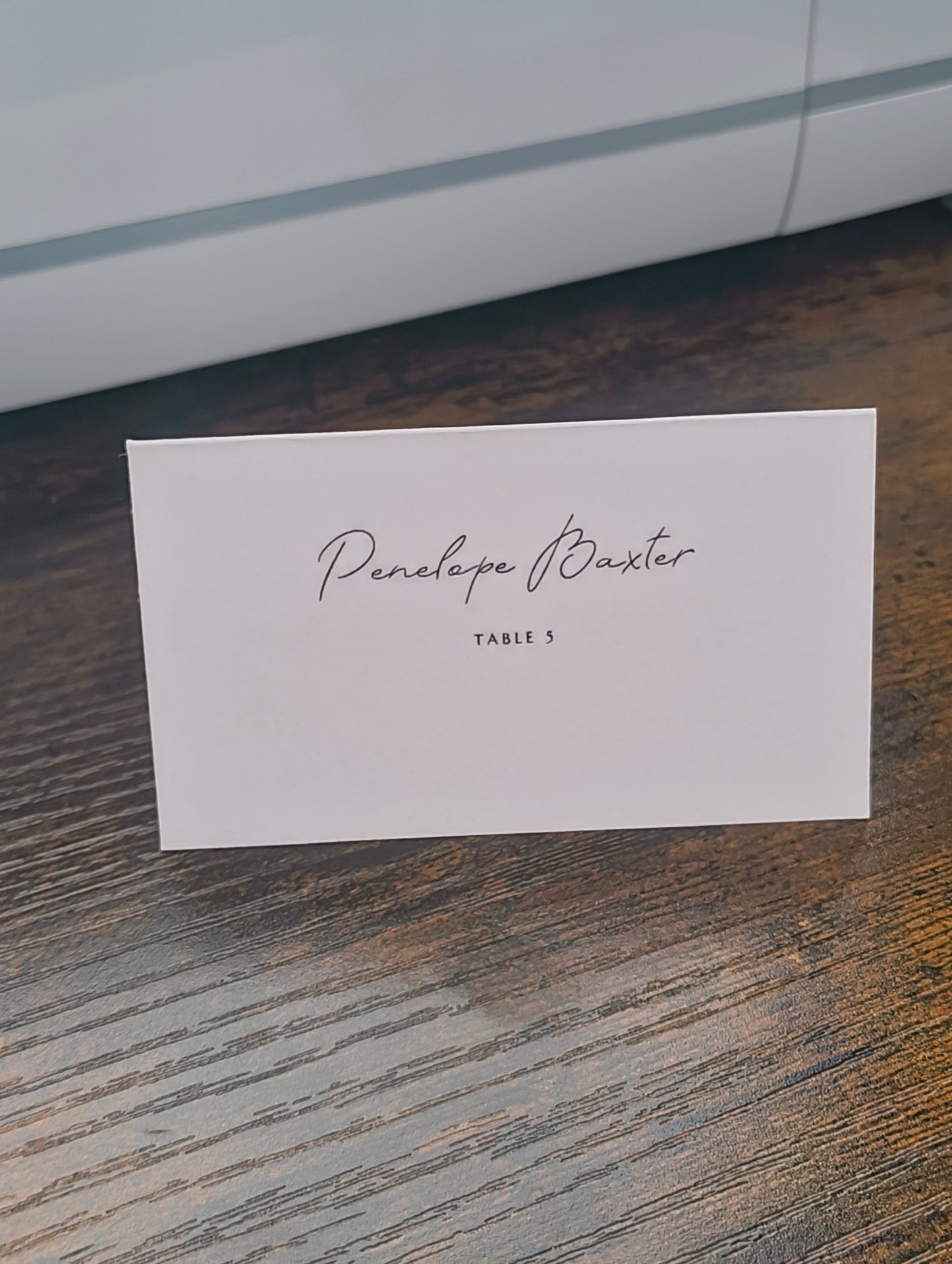 Handwritten Wedding Place Cards - Elegant Black & White, 3.5x2", Set of 50