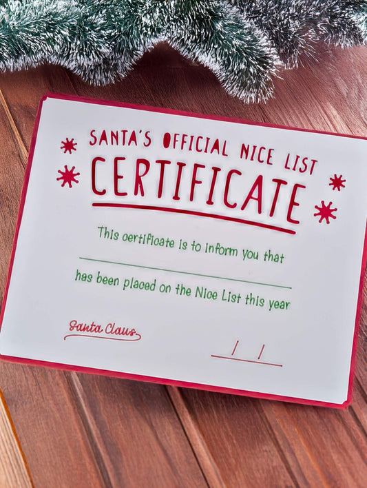 Santa's Nice List Certificate | Personalized Christmas Gift | Official Certificate | Santa Letter | Kids Gift