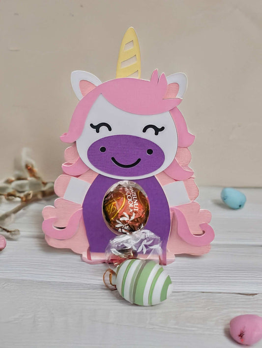 Unicorn egg holder for Easter decor and personalized gifts.